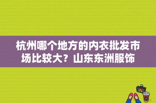 杭州哪个地方的内衣批发市场比较大？山东东洲服饰-图1