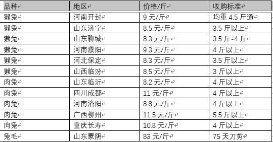 2017年蒙阴兔毛价格（蒙阴兔毛价格行情）